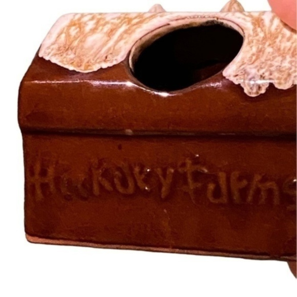 Hickory Farms Redwood Vintage Rare HTF Toothpick Holder​​​